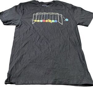 Threadless Men's Black Newton's Cradle Graphic Short Sleeve T-Shirt Size Small